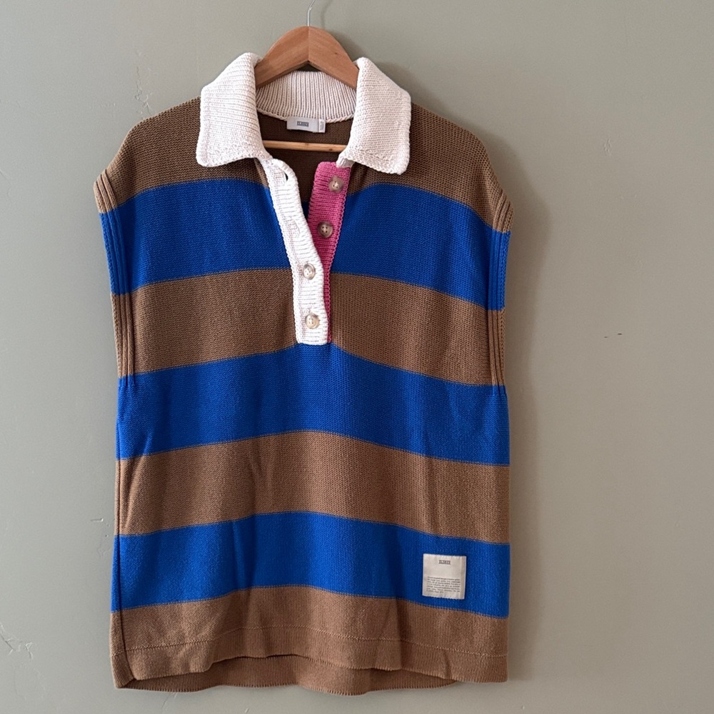 CLOSED sleeveless collared tunic sweater